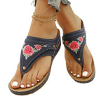 Damen Elegante und bequeme Hausschuhe mit Blumenstickerei R&B