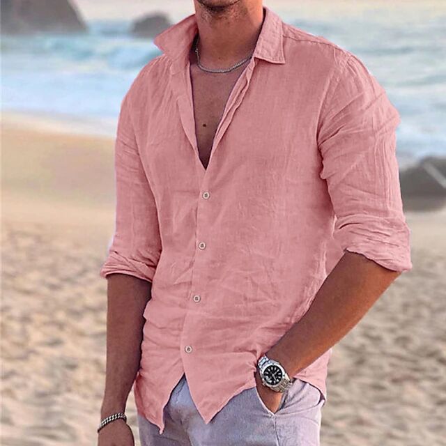 Herren Sommerliche Leinenhemd R&B