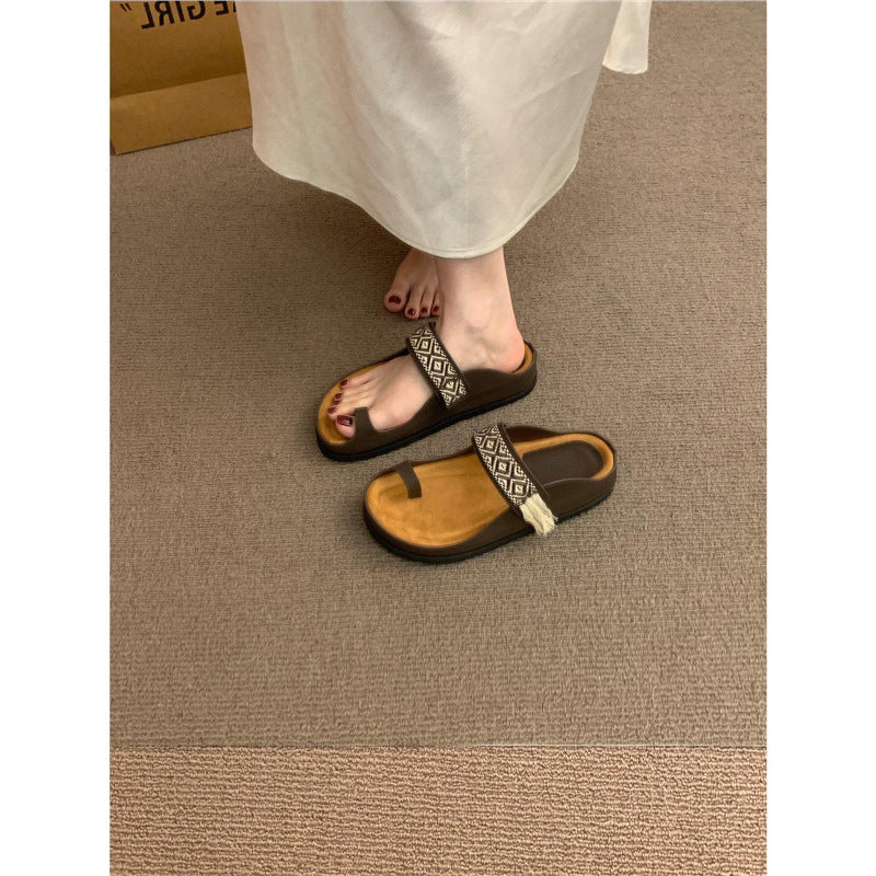 Damen Zehentrenner-Sandalen mit elegantem Riemendesign und Fußbett R&B