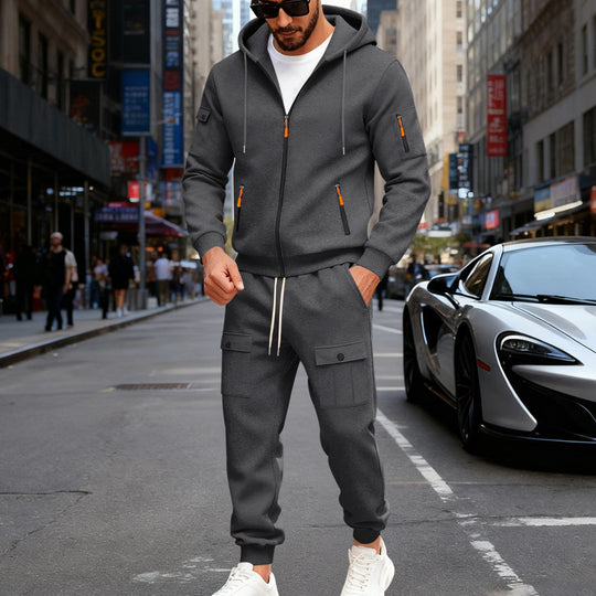 Herren Sportlicher Kapuzenanzug mit Taschen und praktischem Design R&B