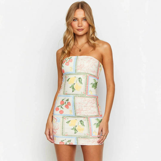 Damen Figurbetontes Minikleid im floralen Design R&B
