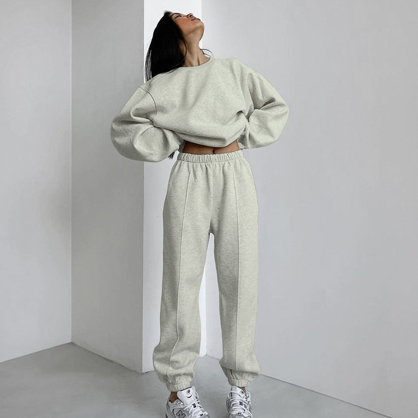 Damen Oversized Sweatshirt und Jogginghose Set R&B