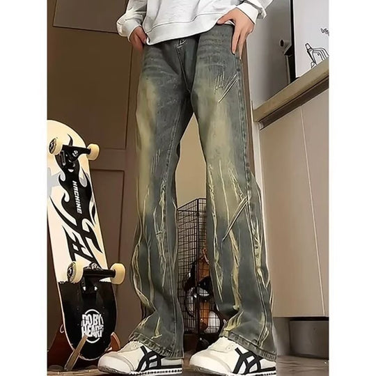 Herren lässige baggy Jeans im used Look R&B