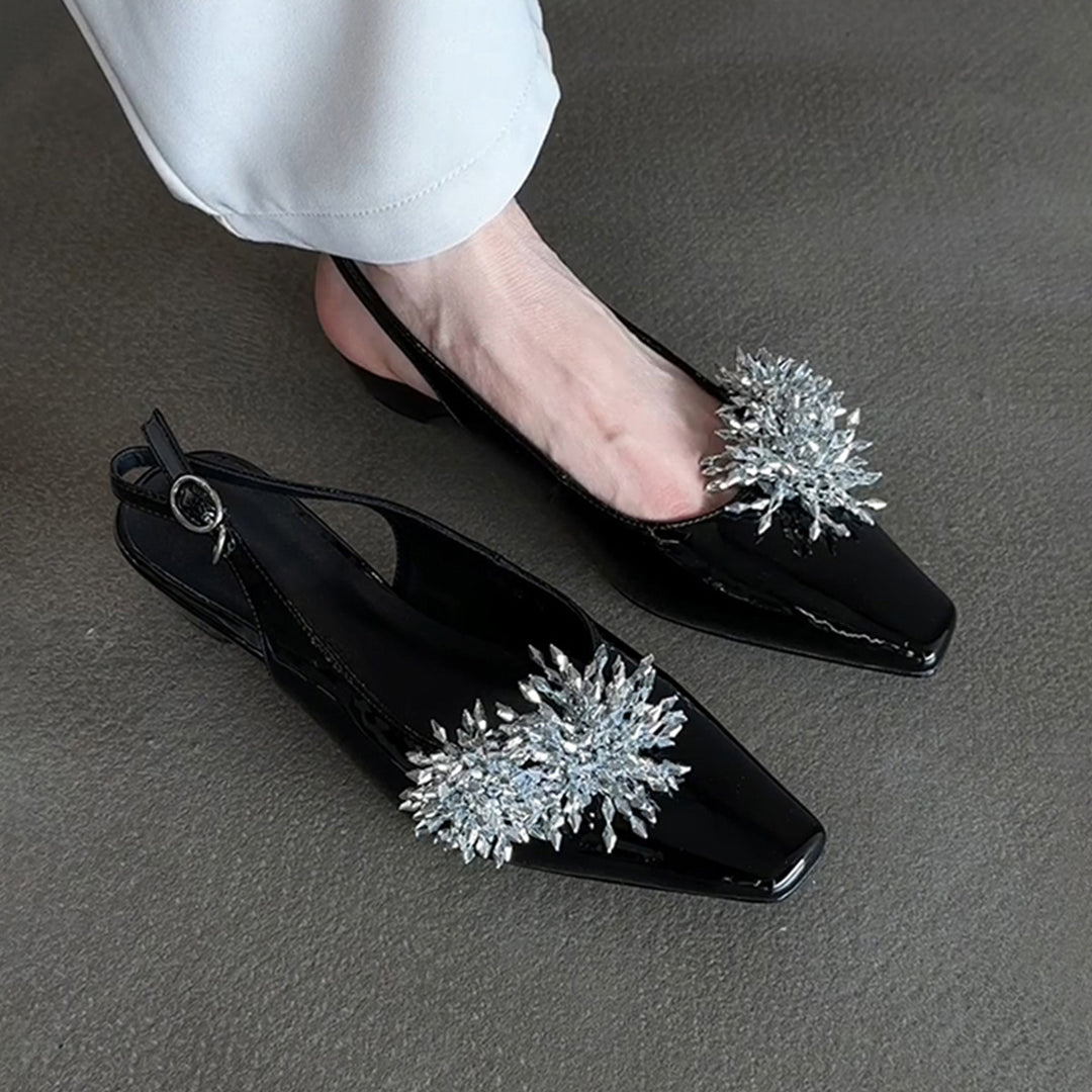 Damen Slingback-Pumps mit elegantem Glitzerakzent und komfortablem Blockabsatz R&B