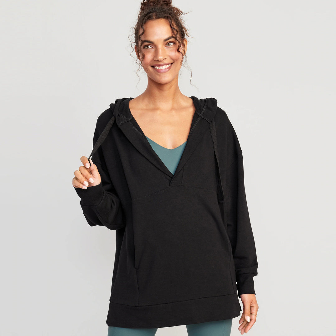 Damen Lässiger Kapuzenpullover mit asymmetrischem Schnitt und praktischen Taschen R&B