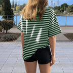 Damen Oversized Streifen-T-Shirt R&B