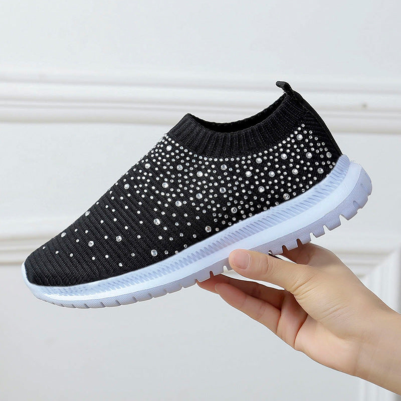 Damen modische Slip-On Sneakers mit Sparkle-Design R&B