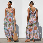 Damen Maxikleid mit Volantärmel und floralem Design R&B