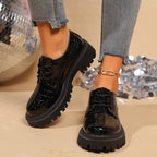 Damen Schnürschuhe im modischen Krokodilleder-Look mit robustem Profilsohle R&B