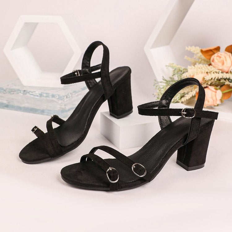 Damen Elegante Riemchen-Sandalen mit komfortablem Blockabsatz R&B