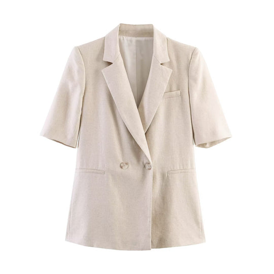 Damen weite Leinenhose mit eleganter Faltenlegung R&B
