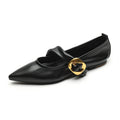 Damen elegante Ballerinas mit modernem Riemen und auffälliger Schnalle