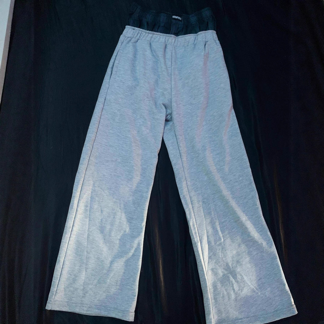 Damen nan lässige Jersey-Loungehose mit elastischem Bund und weitem Bein R&B