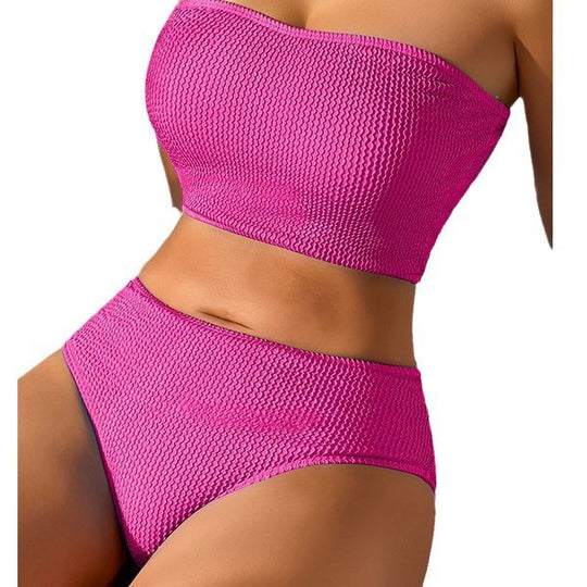 Damen Bandeau-Bikini-Set mit hochgeschnittenen Höschen R&B