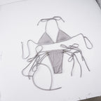Damen Bikini-Set mit funkelnden Details und verstellbaren Trägern R&B