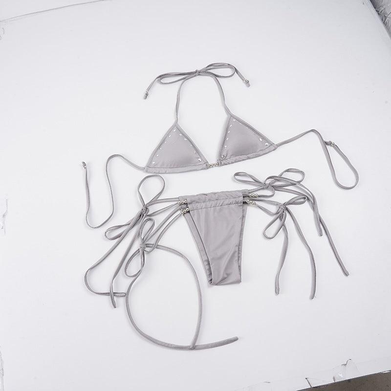 Damen Bikini-Set mit funkelnden Details und verstellbaren Trägern R&B