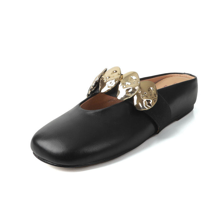 Damen elegante Slipper mit glänzender Applikation R&B