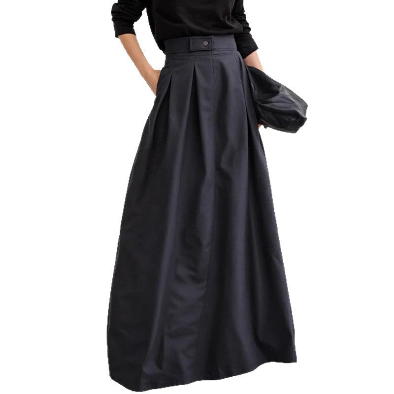 Damen Maxirock mit eleganter Faltenlegung und seitlichen Taschen R&B