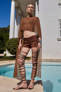Damen transparentes Strand-Outfit mit modischen Längen und Schnürdetails R&B