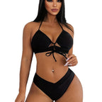 Damen Triangel-Bikini mit verstellbarem Rücken und modischem Cut-Out R&B