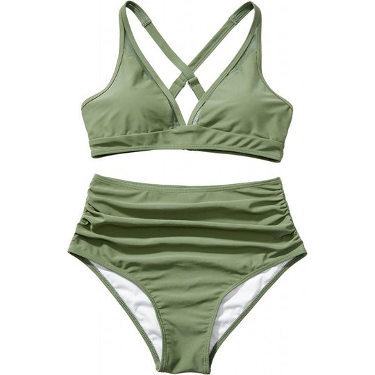 Damen Bikini-Set mit modischem Animalprint und Bicolor-Design R&B