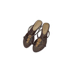 Damen elegante Slingback Sandalen mit funkelnder Perlenverzierung R&B