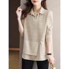 Damen Strickpullover mit layerndem Design und harmonischer Textur R&B