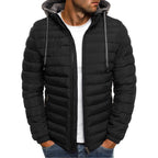 Herren Steppjacke mit abnehmbarer Kapuze und praktischem Innenfutter