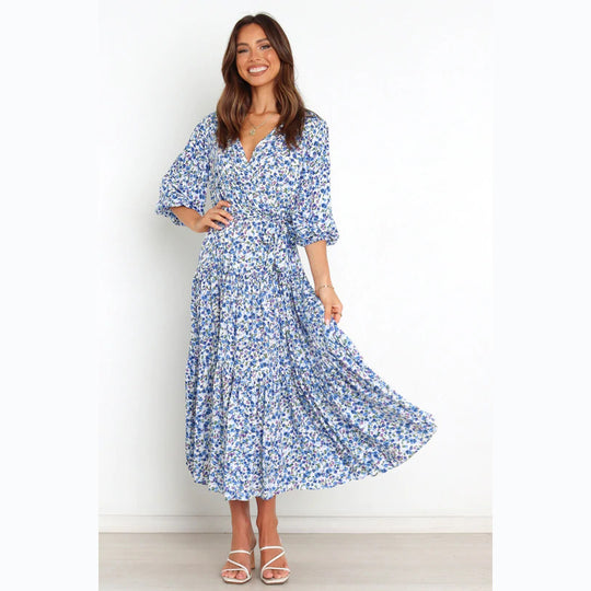 Damen Sommerliches Maxikleid mit freiem Dekolleté und floralem Muster R&B