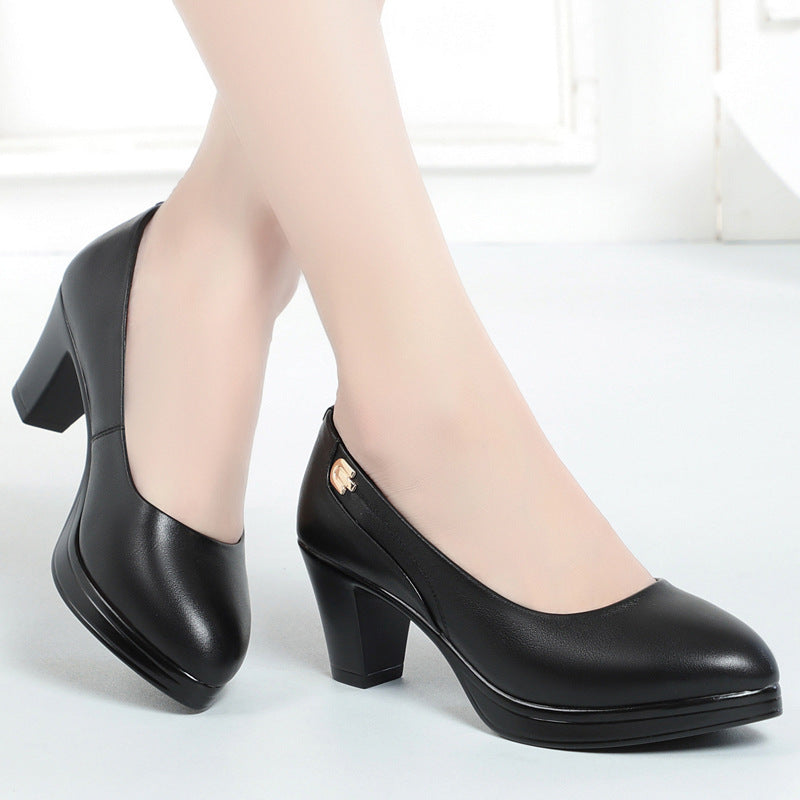Damen Elegante Blockabsatz-Pumps mit verziertem Riemen und komfortabler Sohle R&B