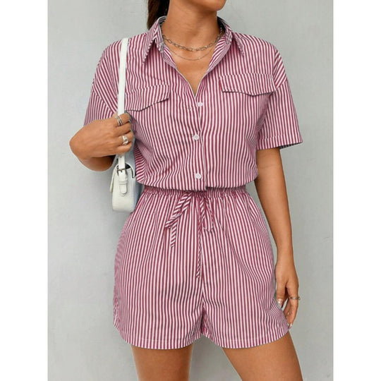 Damen Kurzoverall mit taillierter Passform und praktischen Taschen R&B