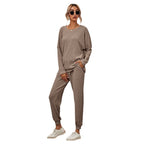 Damen Bequemer Strick-Jumpsuit mit Taschen und elastischem Bund R&B