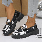 Damen Trendige Mokassin-Schuhe mit auffälligem ZR&Bra-Druck und komfortabler Sohle R&B