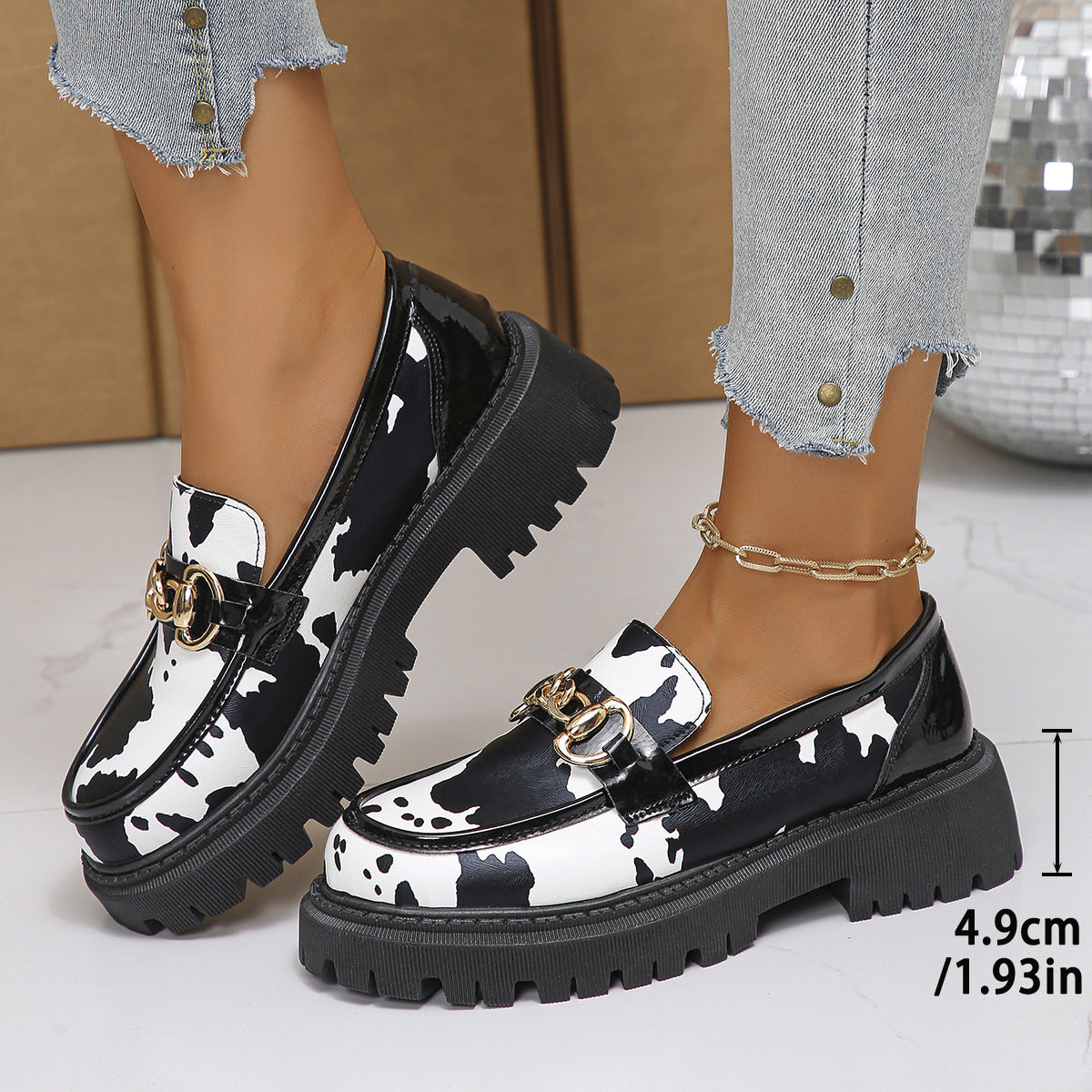 Damen Trendige Mokassin-Schuhe mit auffälligem ZR&Bra-Druck und komfortabler Sohle R&B