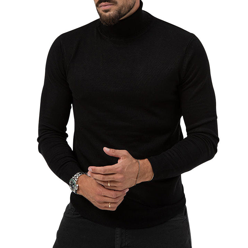 Herren Eleganter Rollkragenpullover aus weichem Strickstoff R&B
