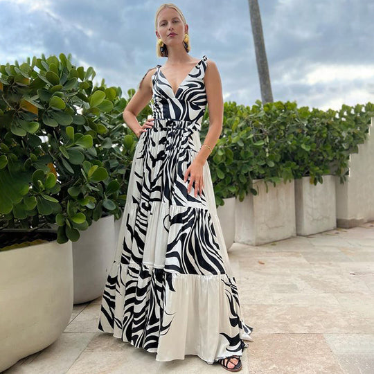 Damen Einteiler Badeanzug mit stilvollem Zebra-Design R&B