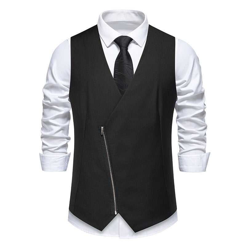 Herren elegante Anzugweste mit modernem Schnitt und praktischen Reißverschlüssen