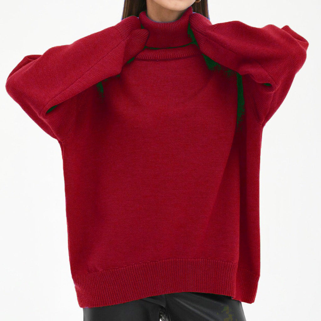 Damen Oversized Rollkragenpullover mit Rippstruktur R&B