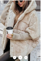 Damen Fleece-Wendejacke mit voluminösem Schnitt und hohem Kragen R&B