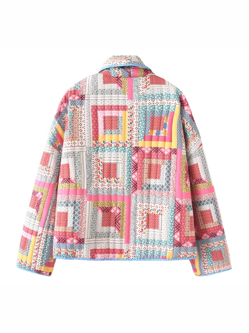 Damen gesteppte Patchworkjacke R&B
