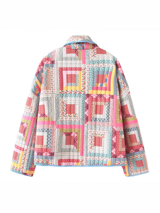 Damen gesteppte Patchworkjacke R&B