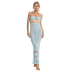 Damen gehäkeltes Maxi-Strandkleid mit Cut-Out-Design