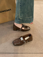 Damen Mary Jane Blockabsatzschuhe mit modischem Schnallenverschluss R&B
