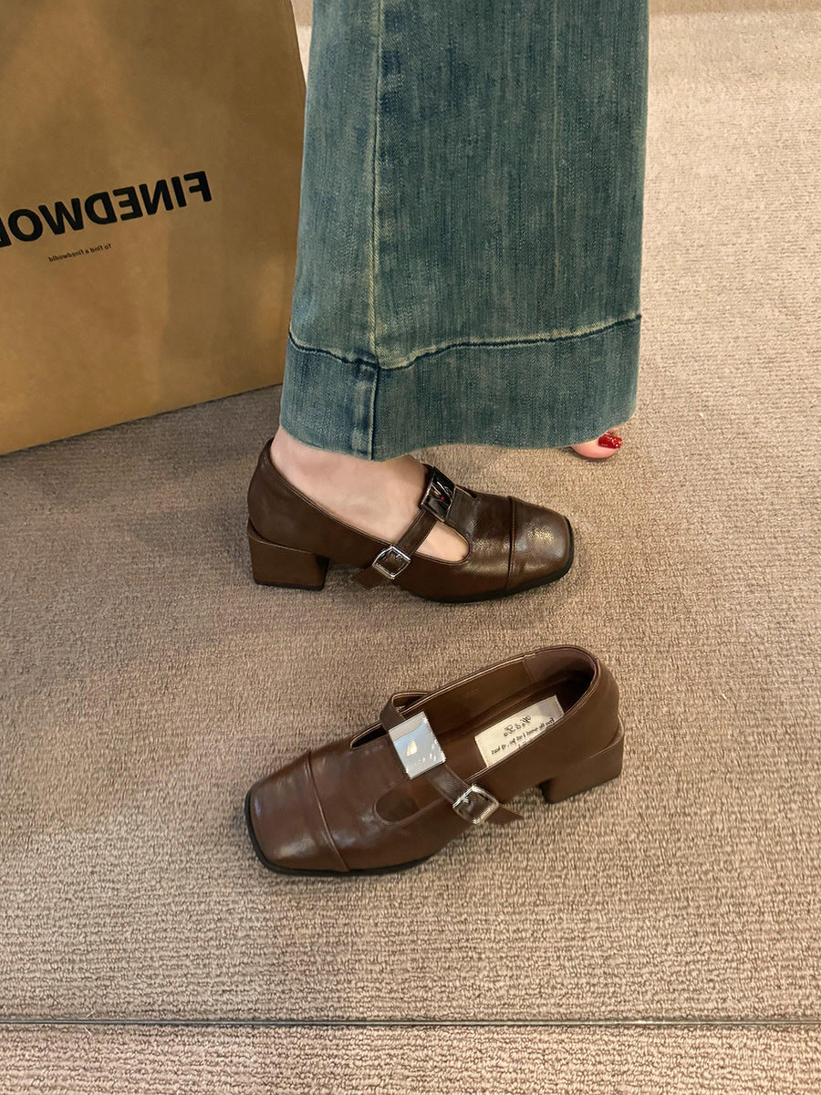 Damen Mary Jane Blockabsatzschuhe mit modischem Schnallenverschluss R&B