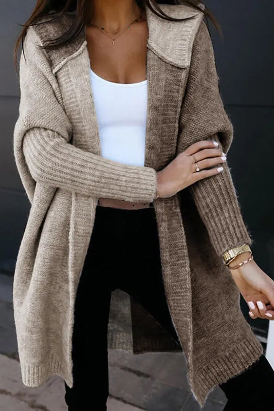 R&B | Gestickter Strick Kapuzenpullover Strickjacke Mantel