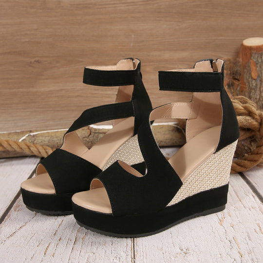 Damen Keil-Sandalen mit ergonomischer Fußbettgestaltung und modischem Design R&B