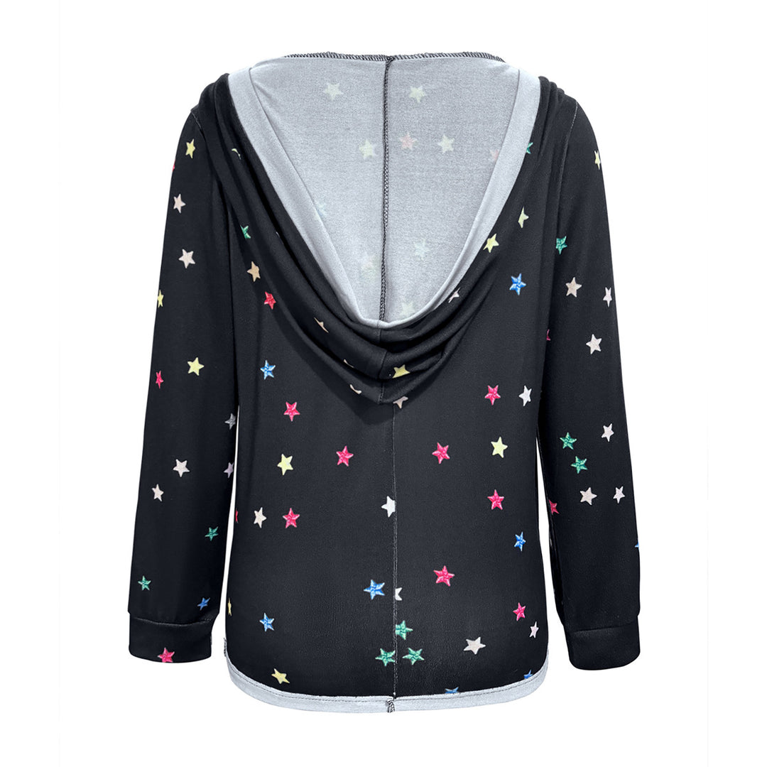 Damen Kapuzensweater mit farbenfrohem Sternemuster R&B