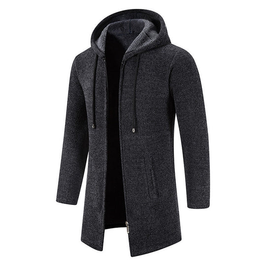 Herren modische Premium-Fleecejacke mit Kapuze und seitlichen Taschen R&B
