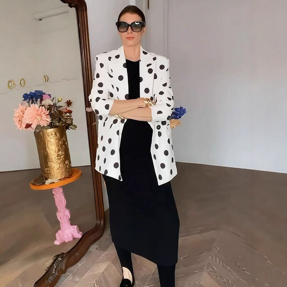 Damen modischer Blazer mit Punkten R&B