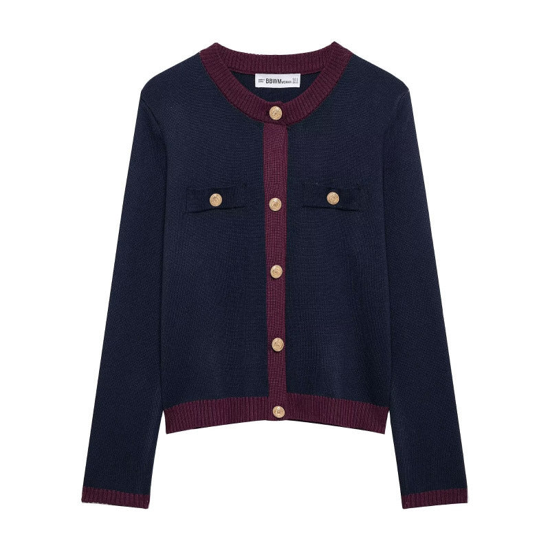 Damen Strickjacke mit dekorativen Knöpfen und praktischen Taschen R&B